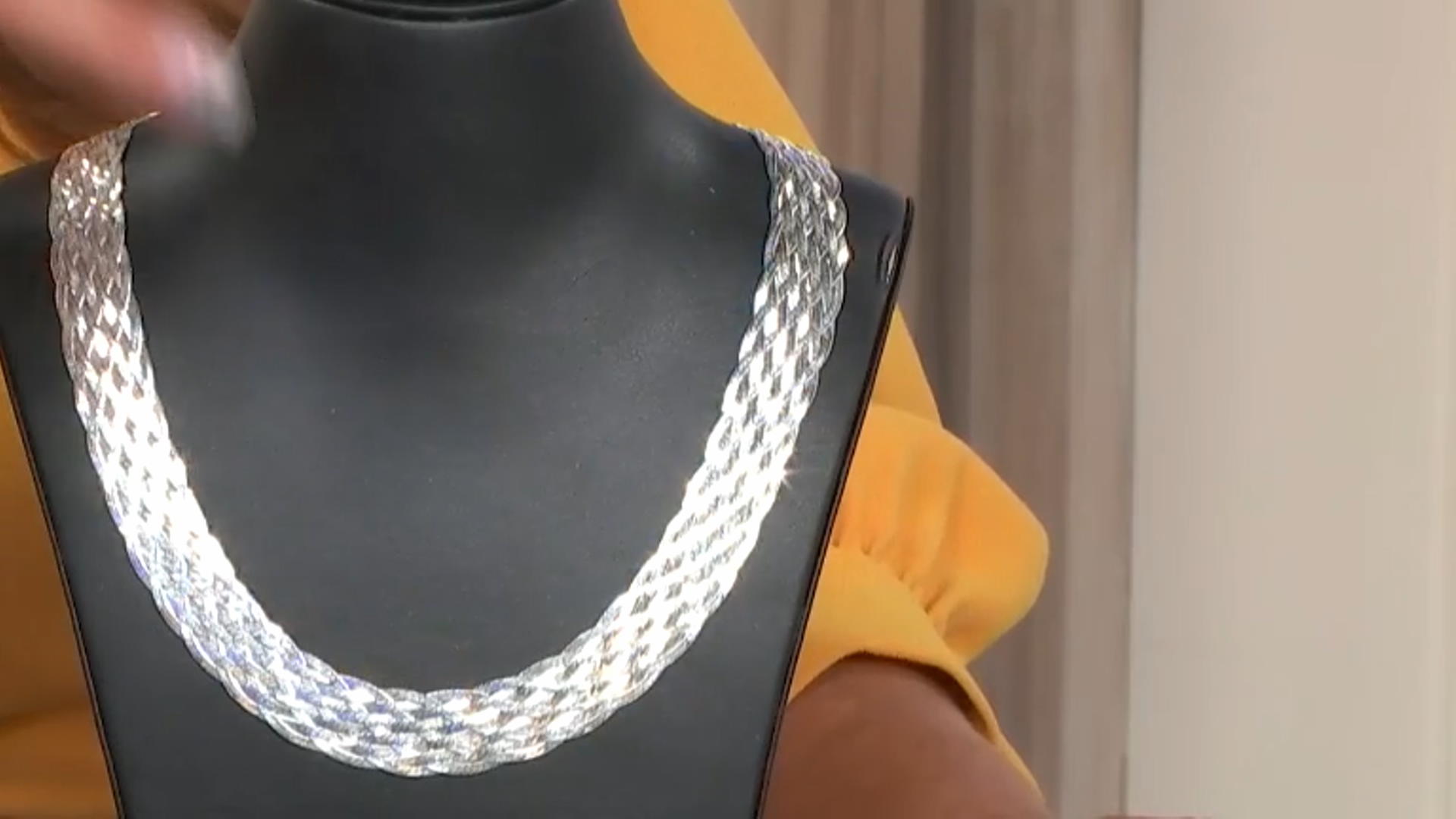 Sterling Silver 20 Inch 10 Strand Braided Herringbone Link Necklace Video Thumbnail