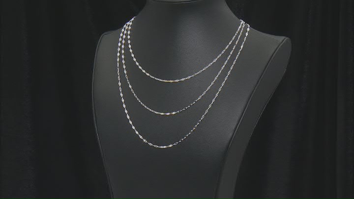 Sterling Silver Chain Necklaces- Set of 3