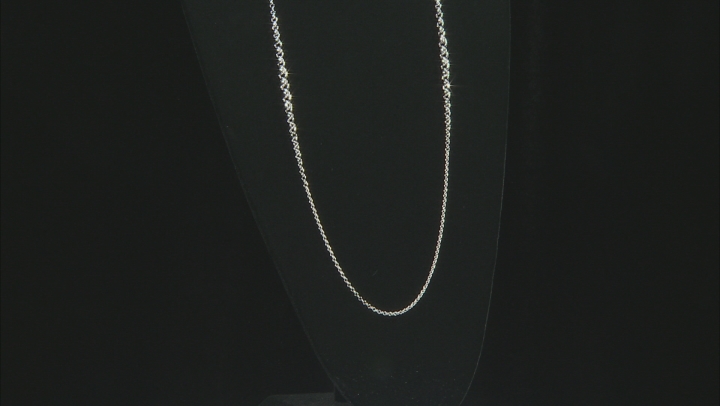 Sterling Silver Graduated Rolo Station 35.25 Inch Necklace Video Thumbnail