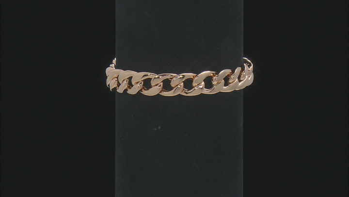 18k Yellow Gold Over Sterling Silver Cuban Link 8" Bracelet Video Thumbnail