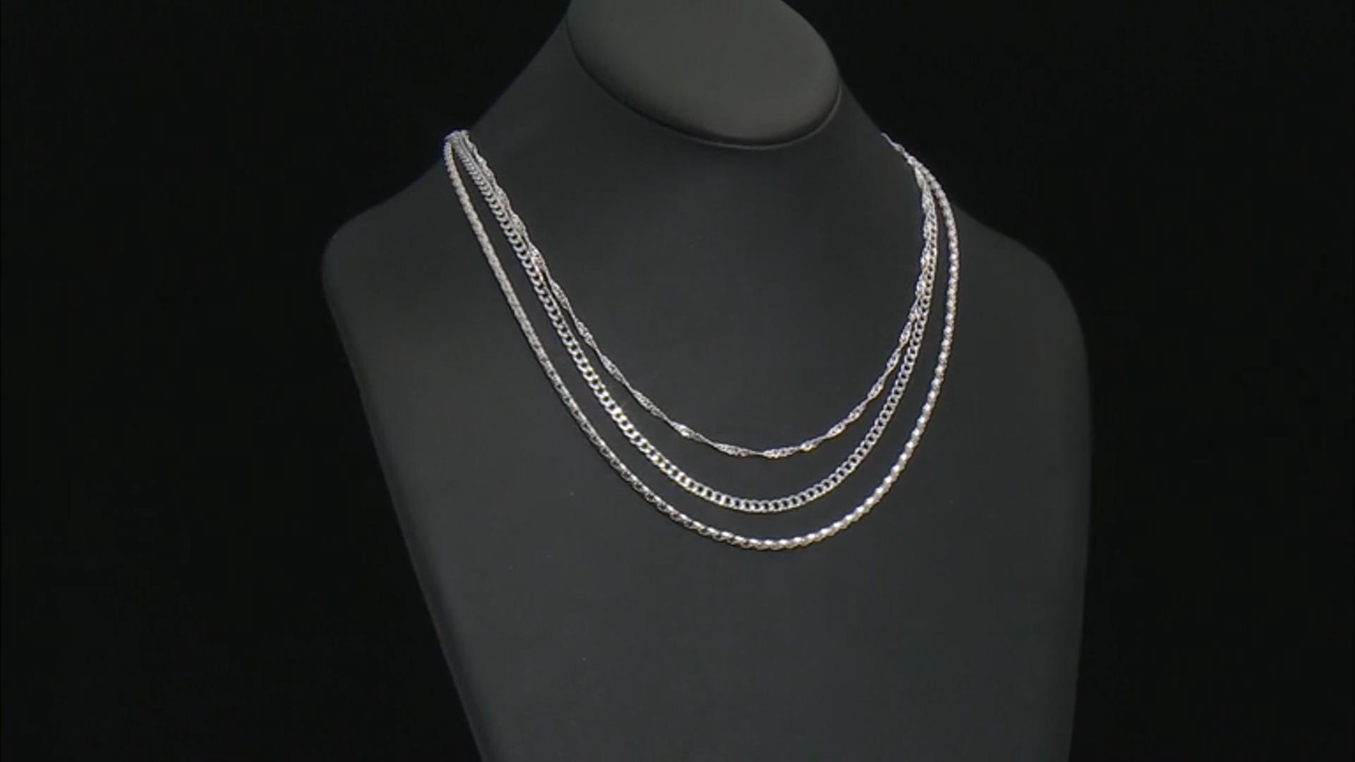 20" Sterling Silver Set of 3 Necklaces Video Thumbnail