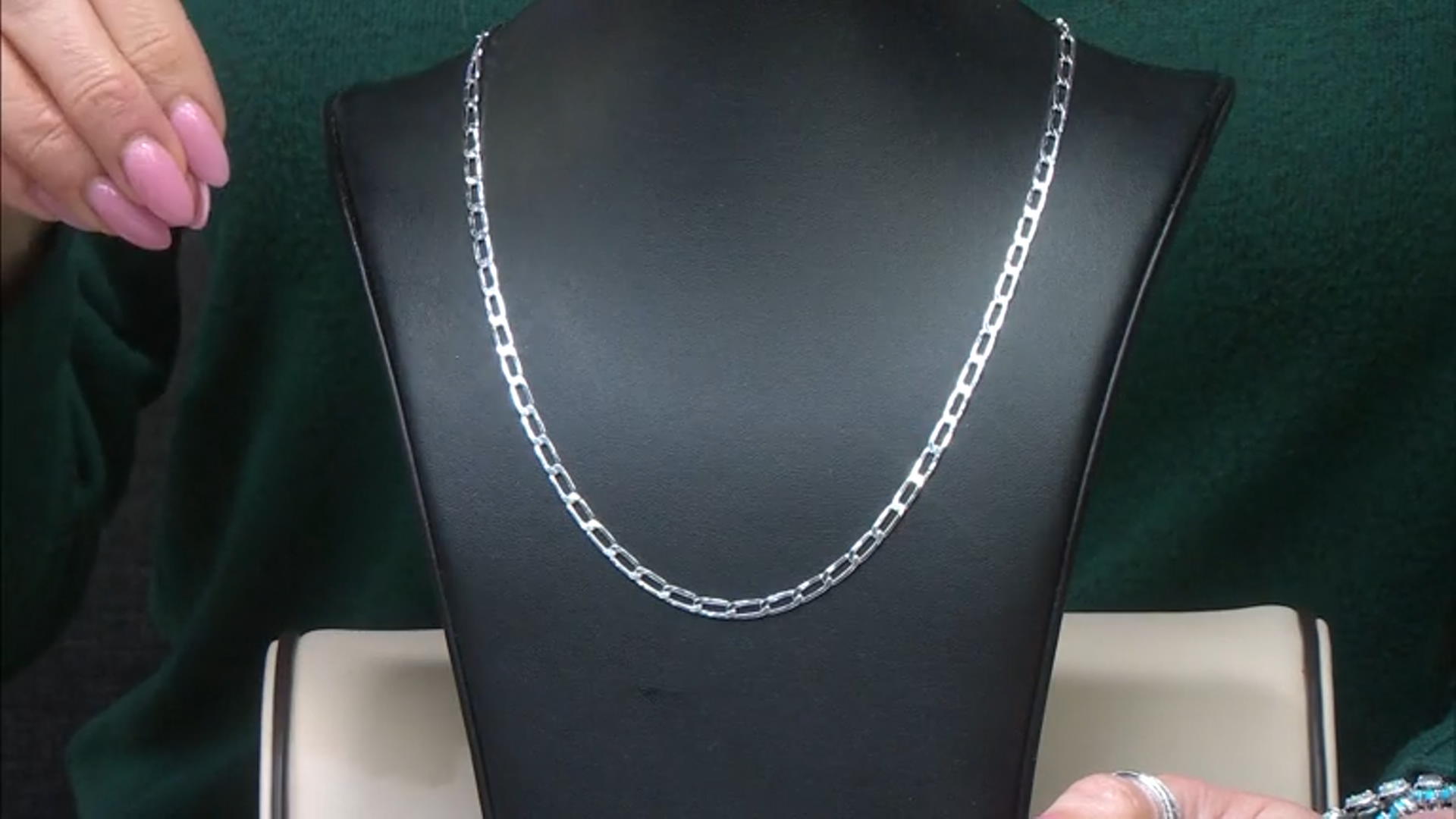 Sterling Silver Flat Paperclip 18 Inch Chain Necklace Video Thumbnail