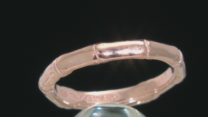 18K Rose Gold Over Sterling Silver Bamboo Band Ring