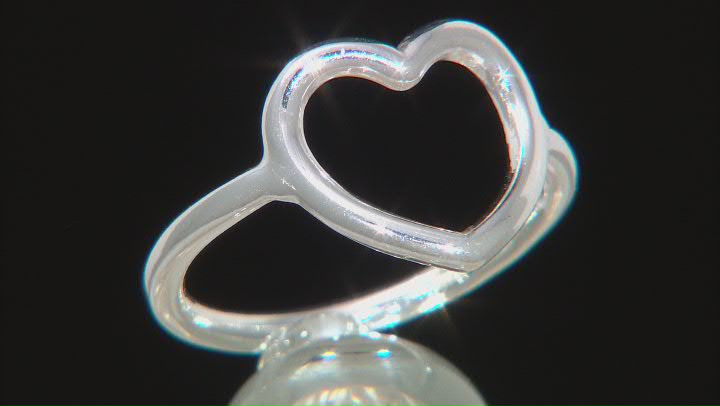 Sterling Silver Open Heart Design Ring Video Thumbnail