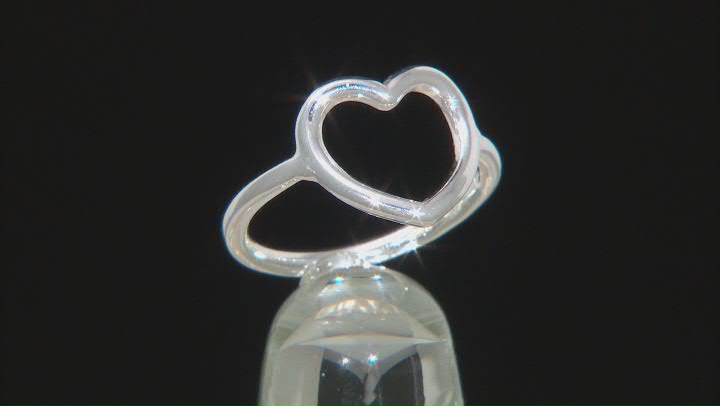Sterling Silver Open Heart Design Ring Video Thumbnail