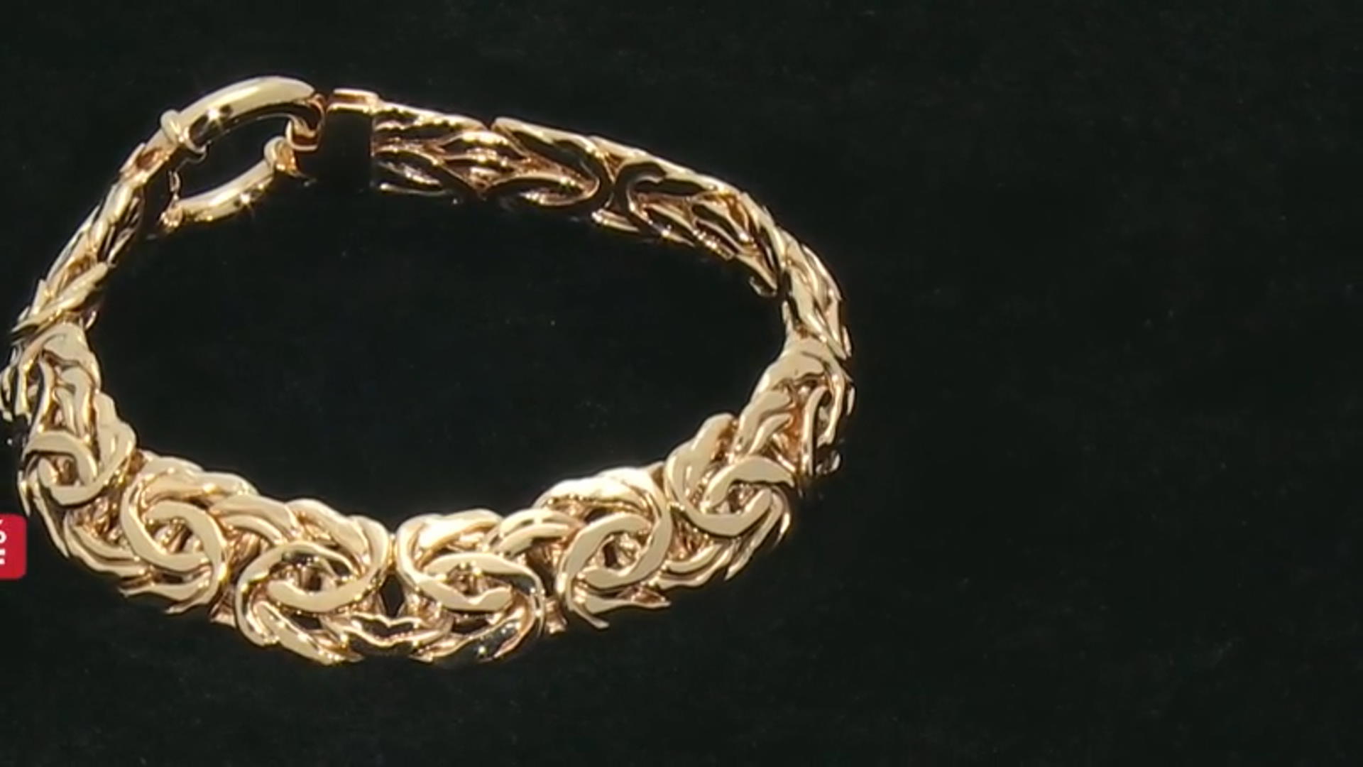 18K Yellow Gold Over Sterling Silver 12mm High Polished Bold Byzantine Link Bracelet Video Thumbnail