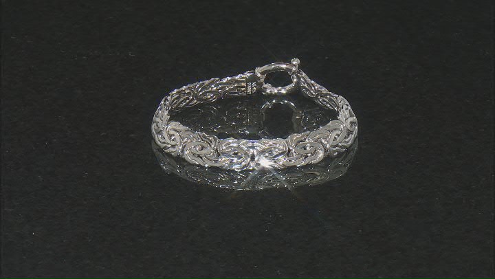 Sterling Silver 12mm High Polished Bold Byzantine Link Bracelet Video Thumbnail