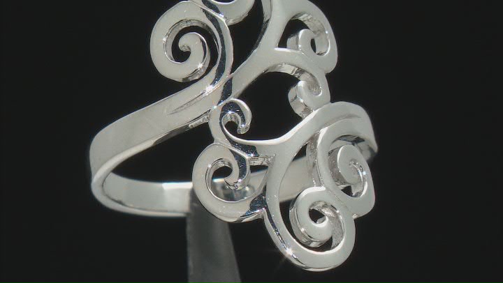 Sterling Silver Elongated Swirl Ring Video Thumbnail