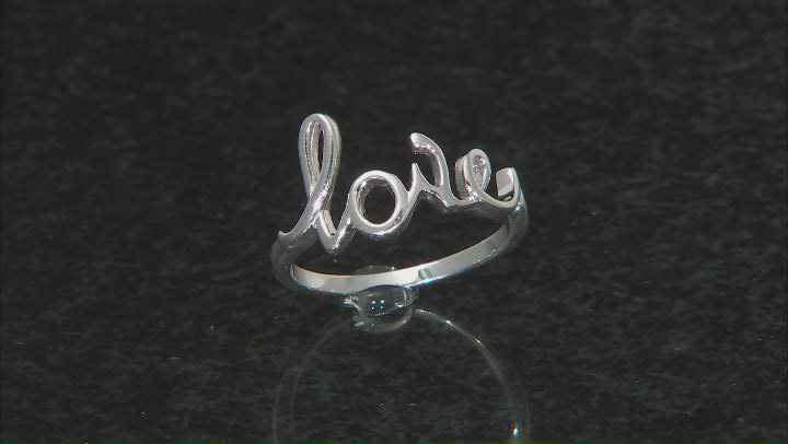 Sterling Silver Set of 2 Script "Love" and "Peace" Rings Video Thumbnail