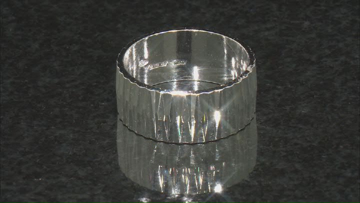 Sterling Silver Diamond-Cut Band Ring