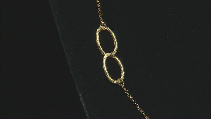 18K Yellow Gold Over Sterling Silver Oval Station Necklace Video Thumbnail