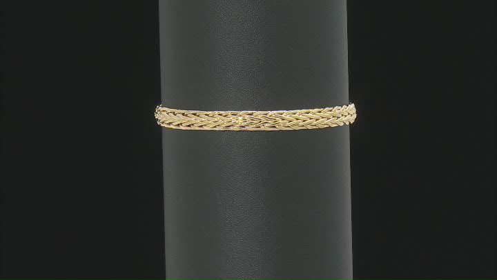 18K Yellow Gold Over Sterling Silver 5MM Singapore and Wheat Link Bracelets Set of 2 Video Thumbnail