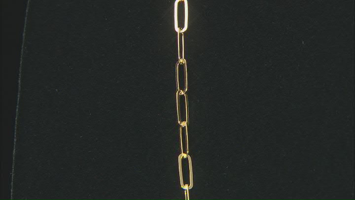 18K Yellow Gold Over Sterling Silver Flat Paperclip Chain Video Thumbnail
