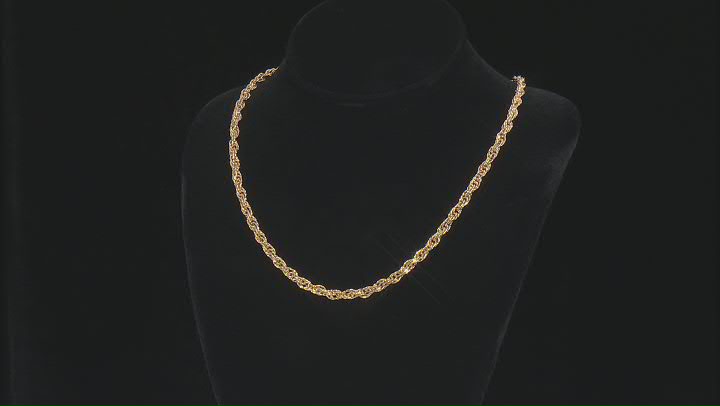 18K Yellow Gold Over Sterling Silver 5mm Set of 2 Singapore and Wheat 20-Inch Chains Video Thumbnail
