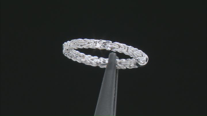 Rhodium Over Sterling Silver 2.5MM Byzantine Band Ring Video Thumbnail