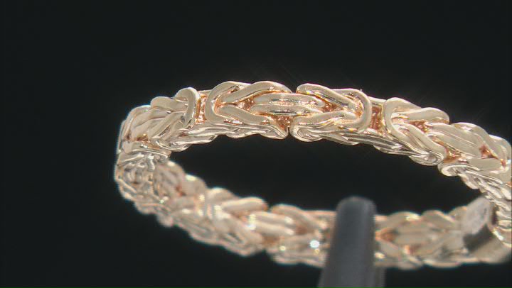 18K Yellow Gold Over Sterling Silver 2.5MM Byzantine Band Ring Video Thumbnail