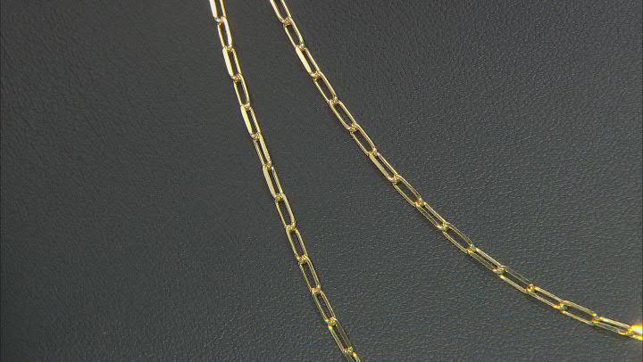 18K Yellow Gold Over Sterling Silver Set of 2 Diamond-Cut Paperclip 18 and 20-Inch Chains Video Thumbnail