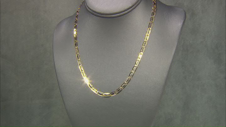 18k Yellow Gold Over Sterling Silver 5.2mm Flat Valentino Chain Video Thumbnail