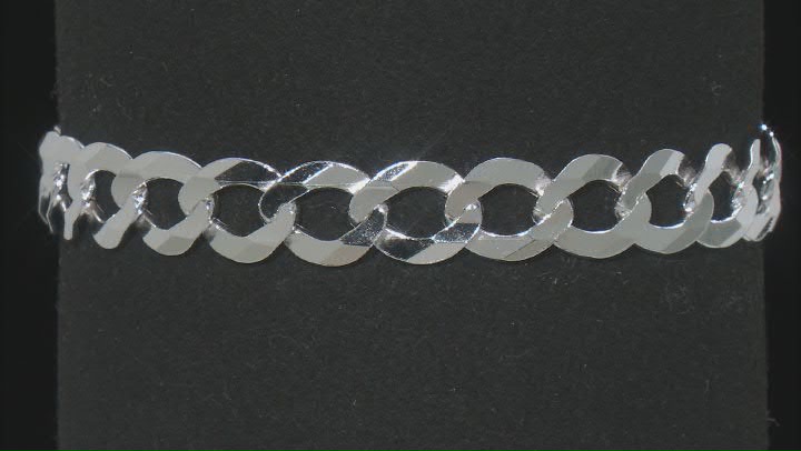 Sterling Silver 8.05mm Flat Concave Curb Link Bracelet Video Thumbnail