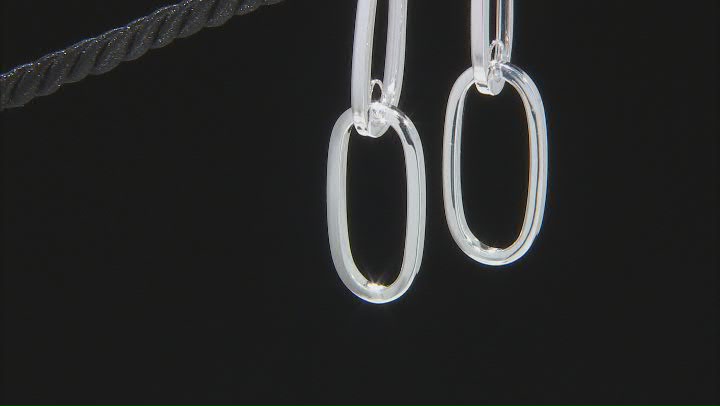 Sterling Silver Polished Double Link Drop Earrings Video Thumbnail