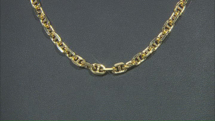 18k Yellow Gold Over Sterling Silver Mariner Chain Video Thumbnail