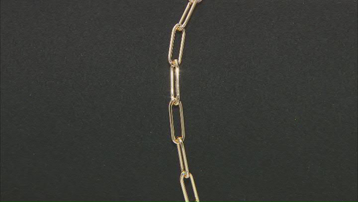 18k Yellow Gold Over Sterling Silver Paperclip Link Bracelet Video Thumbnail