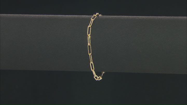 18k Yellow Gold Over Sterling Silver Paperclip Link Bracelet Video Thumbnail
