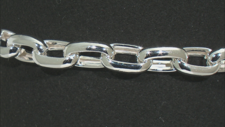 Sterling Silver Hollow Rolo Link Toggle Bracelet Video Thumbnail