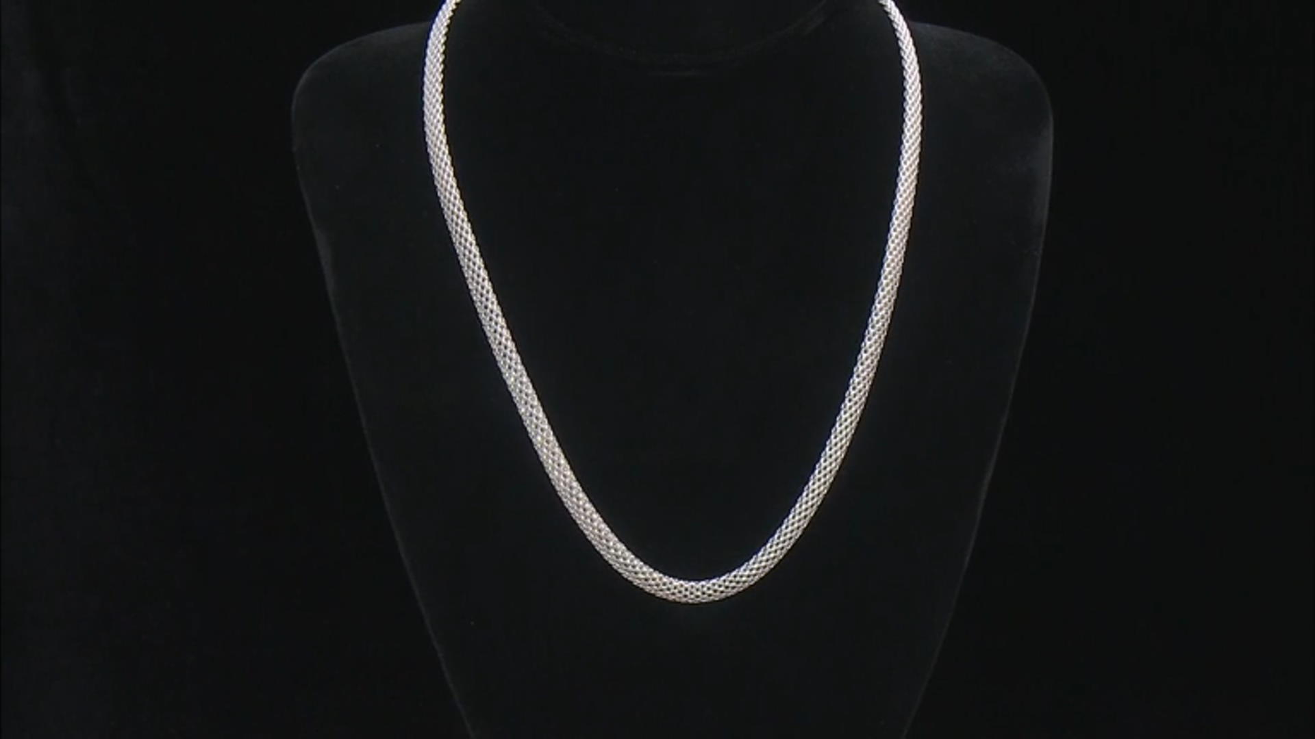 Sterling Silver 6mm Mesh Link 20 Inch Necklace Video Thumbnail