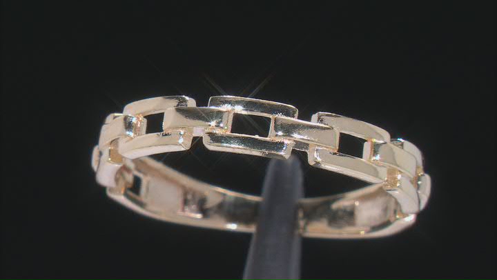 18K Yellow Gold Over Sterling Silver Fancy Paper Clip Ring Video Thumbnail