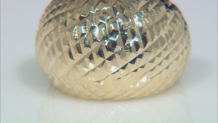 18K Yellow Gold Over Sterling Silver Diamond Cut Domed Ring Video Thumbnail
