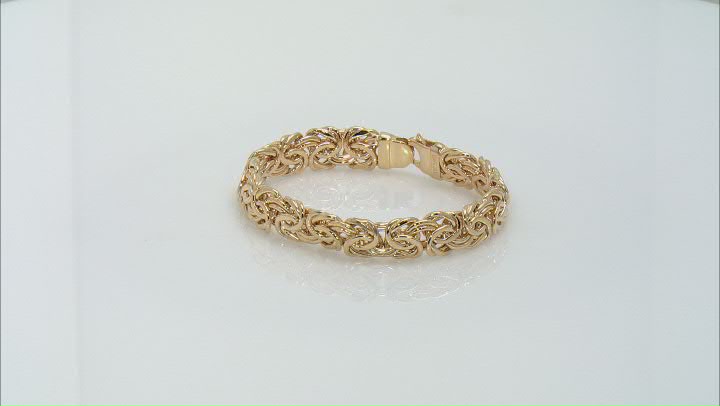 18K Yellow Gold Over Sterling Silver Byzantine Chain Bracelet Video Thumbnail