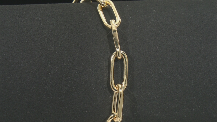 18K Yellow Gold Over Sterling Silver Paper Clip Bracelet Video Thumbnail