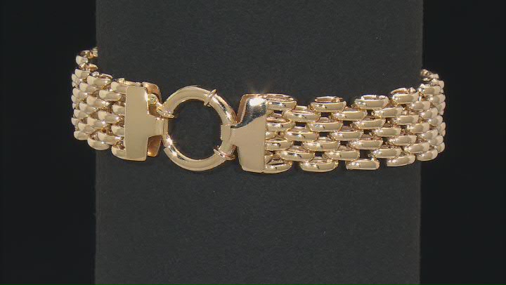 18K Yellow Gold Over Sterling Silver Panther Link Bracelet Video Thumbnail