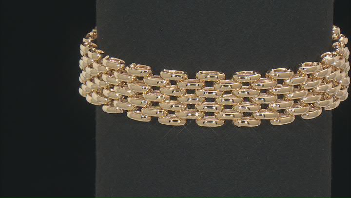 18K Yellow Gold Over Sterling Silver Panther Link Bracelet Video Thumbnail
