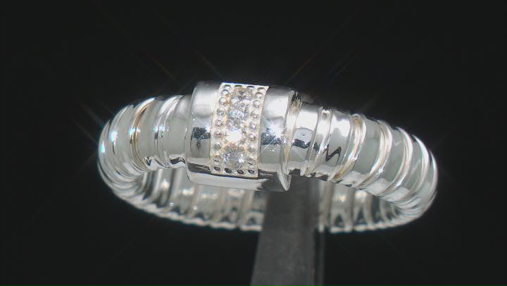 Sterling Silver White Cubic Zirconia 5mm Tubogas Ring Video Thumbnail
