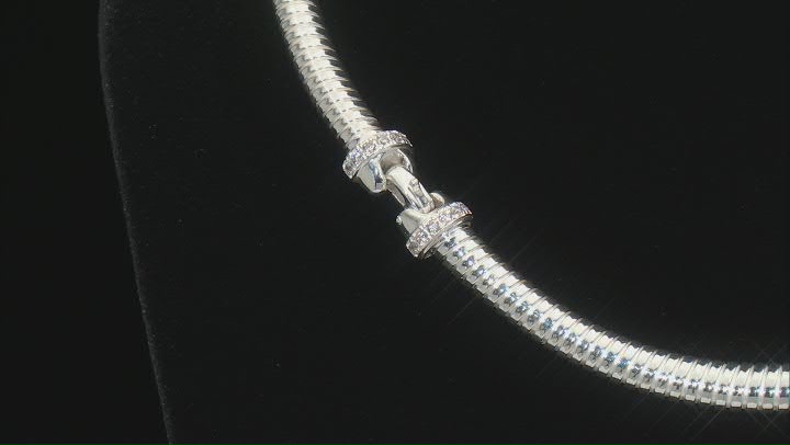 Sterling Silver White Cubic Zirconia Graduated Tubogas 18 Inch Necklace Video Thumbnail