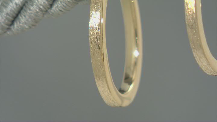 18K Yellow Gold Over Sterling Silver 2mm Oval Hoop Earrings Video Thumbnail