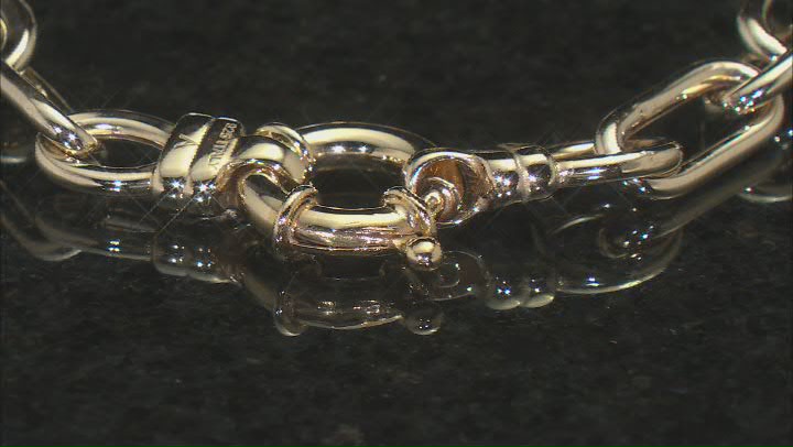 18K Yellow Gold Over Sterling Silver 1+1 Mixed Link Bracelet Video Thumbnail