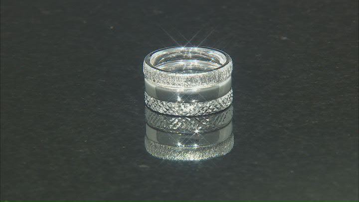 Sterling Silver Textured & Polished Set of 3 Band Rings Video Thumbnail