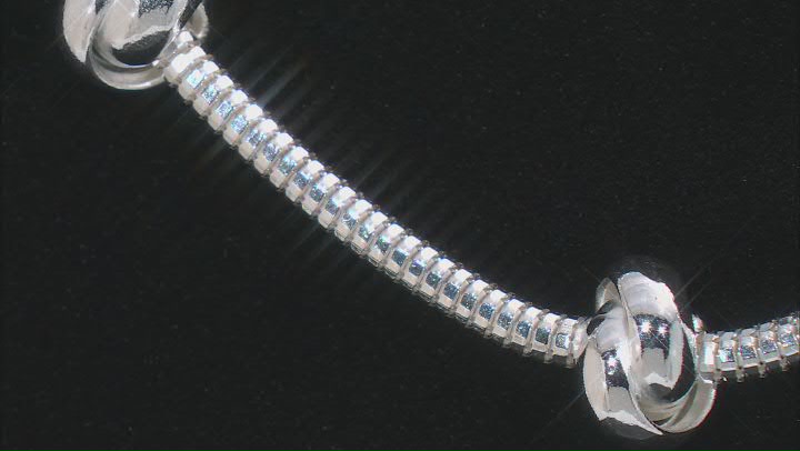 Sterling Silver Diamond-Cut Snake Link & Love Knot Station 18 Inch Necklace Video Thumbnail
