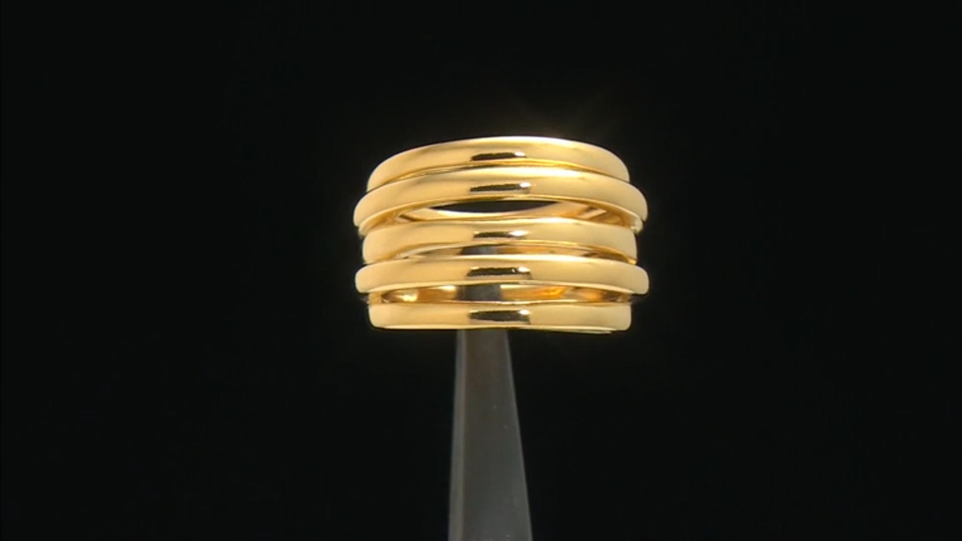 18k Yellow Gold Over Sterling Silver Multi-Row Ring Video Thumbnail