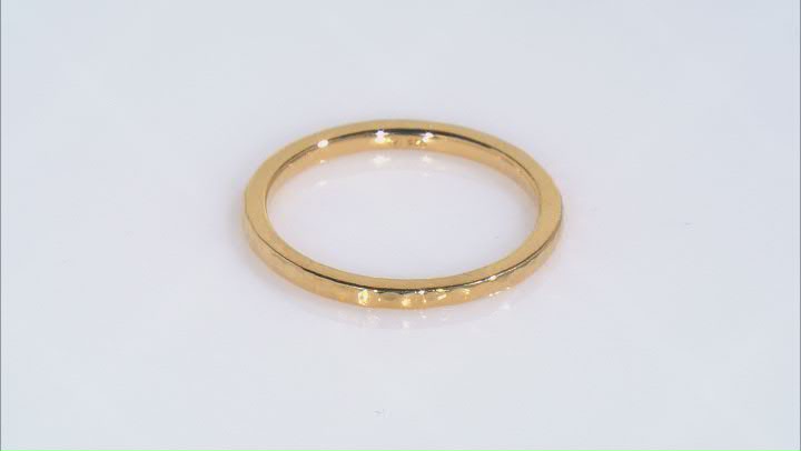 18k Yellow Gold Over Sterling Silver Band Ring Set of 5 Video Thumbnail