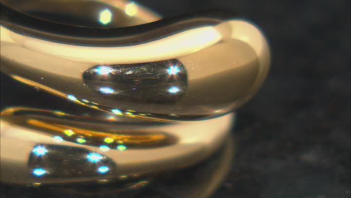 18k Yellow Gold Over Sterling Silver Bypass Ring Video Thumbnail