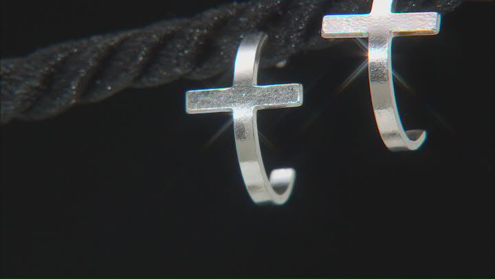 Sterling Silver Cross Hoop Earrings Video Thumbnail