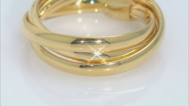 18k Yellow Gold Over Sterling Silver Triple Band Ring Video Thumbnail