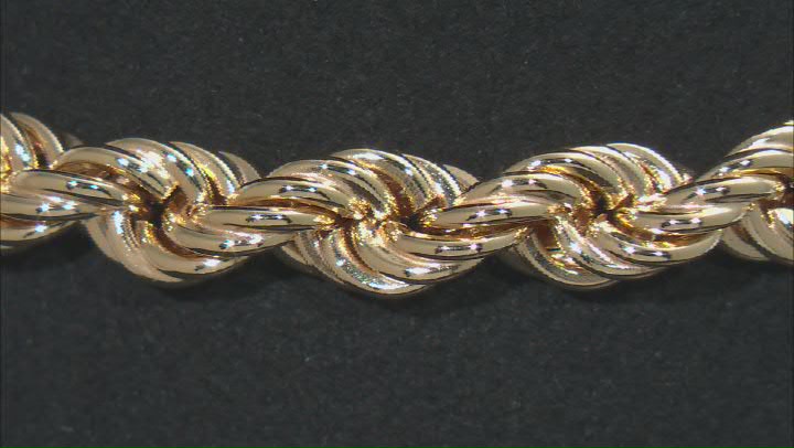 18k Yellow Gold Over Sterling Silver Rope Link Bolo Bracelet Video Thumbnail