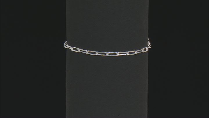 Sterling Silver Paperclip Link Toggle Bracelet Video Thumbnail