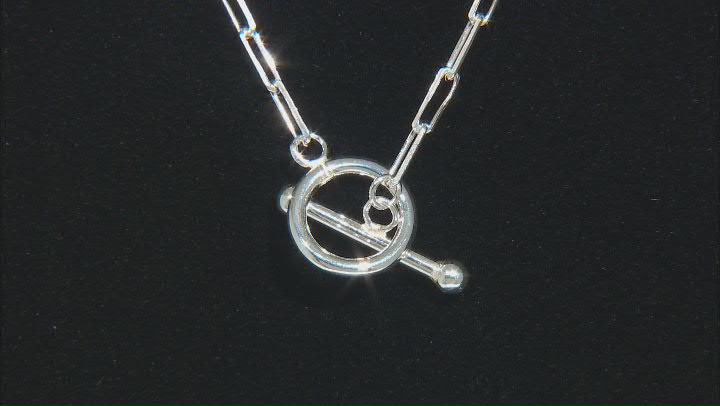 Sterling Silver Paperclip Link 18 Inch Toggle Necklace Video Thumbnail