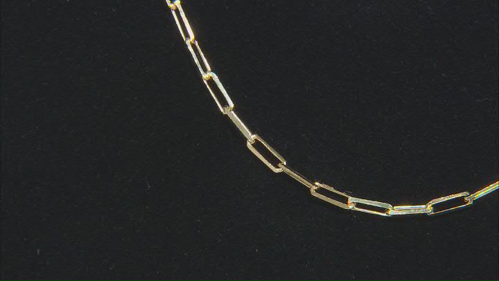18k Yellow Gold Over Sterling Silver Paperclip Link 18 Inch Toggle Necklace Video Thumbnail